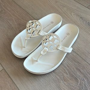 White Tory Burch Sandals